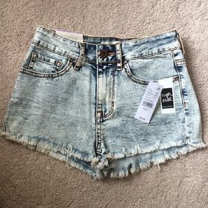 high rise jean shorts